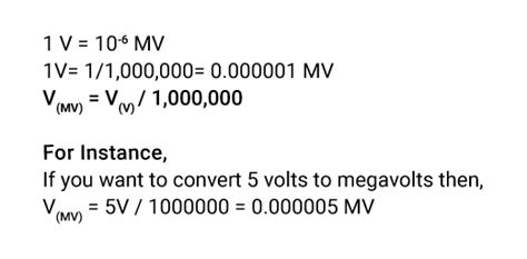 megavolts to volts|Megavolts (MV) to volts (V) conversion .